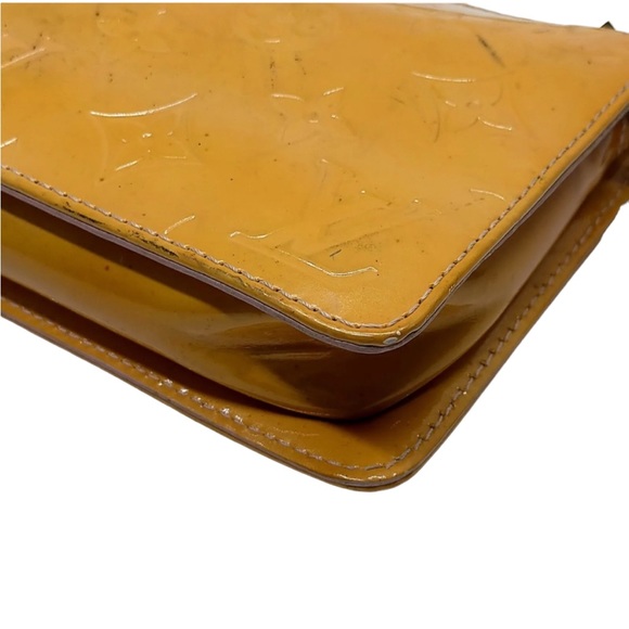 * SOLD * Authentic 💎 Louis Vuitton Yellow Vernis Monogram Leather Hand bag - Picture 6 of 11